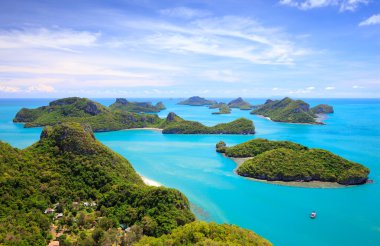 Bird eye view van angthong nationale mariene park, koh samui, thail