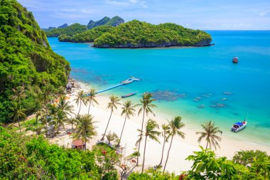 Bird eye view van angthong nationale mariene park, koh samui, thail