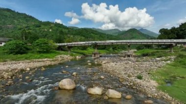 Nakhon Si Thammarat, Tayland 'daki Kiriwong köyünün hava manzarası. 