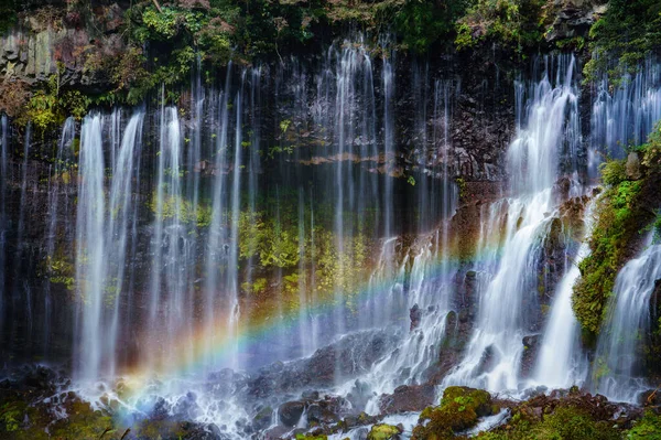 Shiraito Waterfall Autumn Rainbow Background Japan — 图库照片