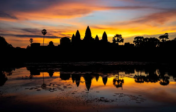 Храм Ангкор Ват Рассвете Сиемская Жатва Камбоджа — стоковое фото