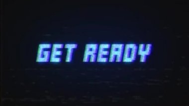 Arıza efektli retro VHS TV ekranını hazırlayın. Yazı ile retro VHS video oyun ekranının döngü hatası animasyonu Hazırlanın.