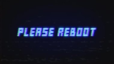 Arıza efektli Retro VHS TV ekranını yeniden yükle lütfen. Yazı ile retro VHS video oyun ekranının döngü hatası animasyonu Lütfen yeniden yükle.