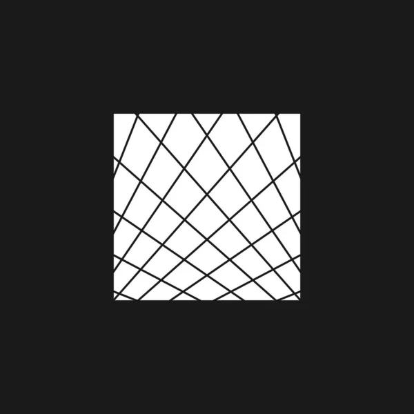 Retrowave kwadrat 1980 styl z perspektywy wzorzec siatki. Synthwave czarno-biały element projektowy retrowave. Plac z siatką na plakat, towar w stylu vaporwave. — Wektor stockowy