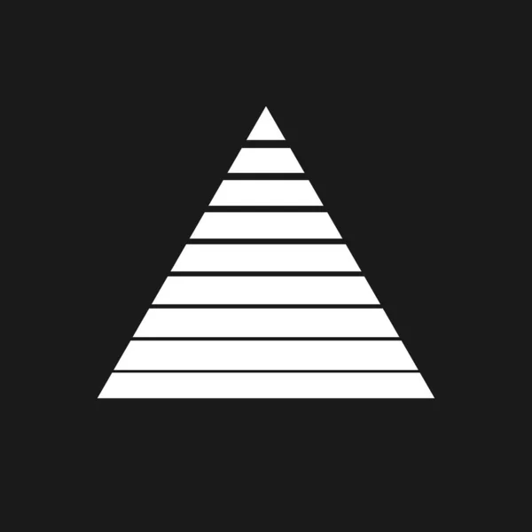 Rétrowave, style triangle à rayures synthwave années 1980. Triangle noir et blanc. Élément de conception rétroonde pour affiche, couverture, bannière, etc.. — Image vectorielle