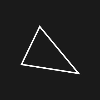 Retrodalga estetik anahat üçgeni. Sentetik dalga siyah ve beyaz üçgen 1980 'lerin tarzı. Poster için geridalga tasarım öğesi, buhar dalgası tarzı ürün. Vektör