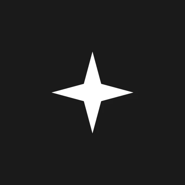 Retrowave estetik fyra spetsiga stjärna. Synthwave svart och vit fyruddig stjärna form 1980-talet stil. Retrowave designelement för affisch, merch i vaporwave stil. Vektor — Stock vektor