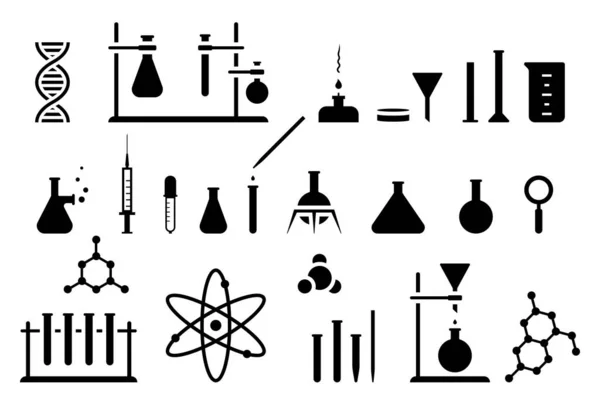 Chemistry Laboratory Equipment Vector Illustration Set Chemical Research Scientific Technology — Image vectorielle