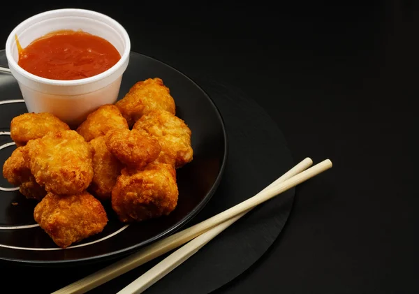 Bolas de frango batidas doces e azedas — Fotografia de Stock