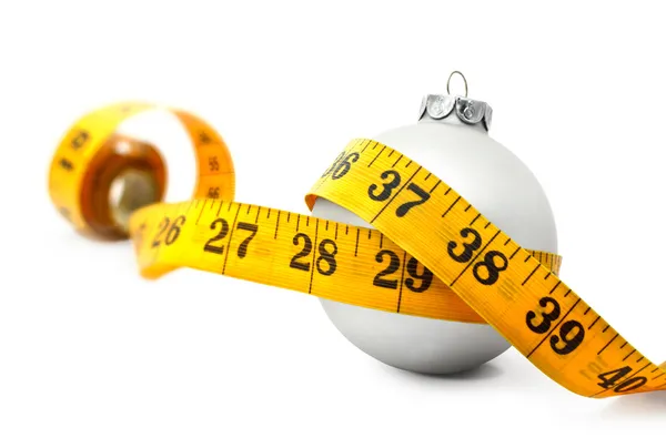 Christmas Bauble tape measure — Stock Photo, Image