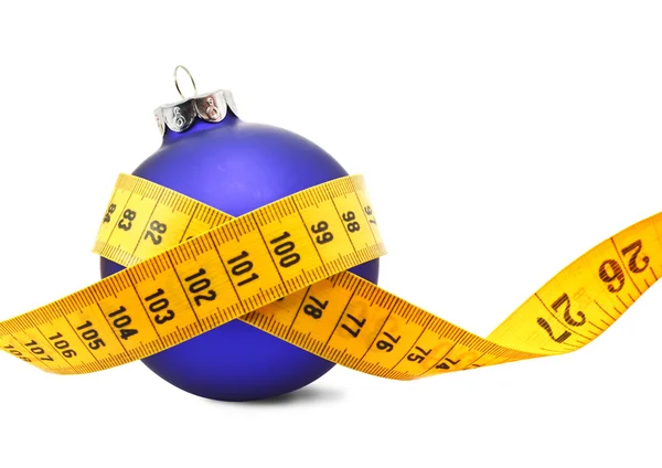 Christmas Bauble tape measure — Stock Photo, Image