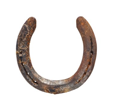 vintage şanslı horeshoe üzerinde beyaz izole