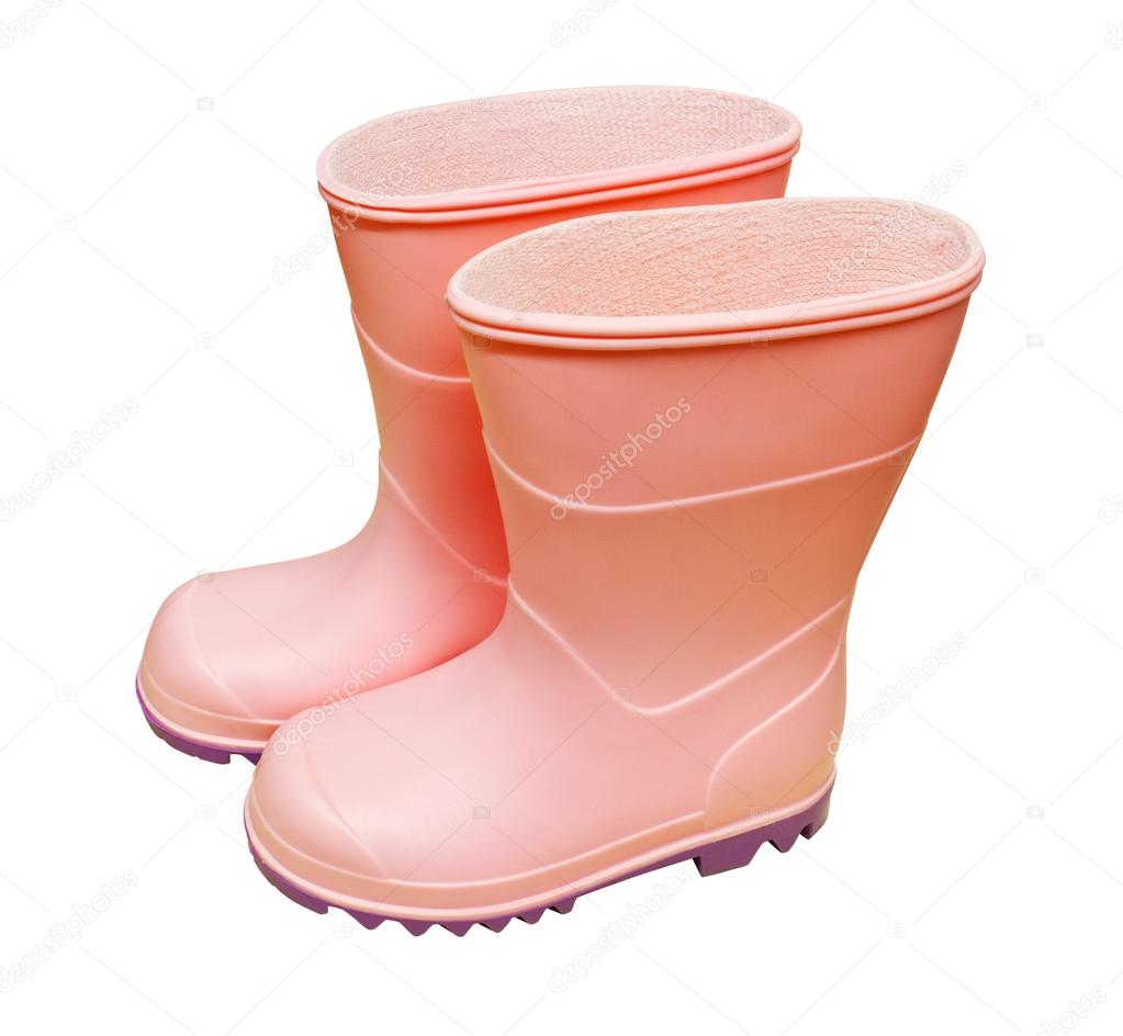 Pair of isolated pink wellies