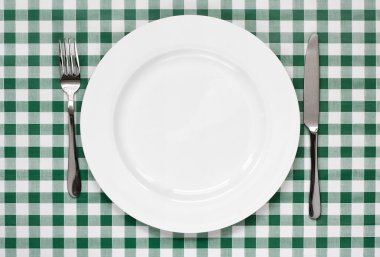 Yeşil şemsiye tablecoth Tablo ayarı