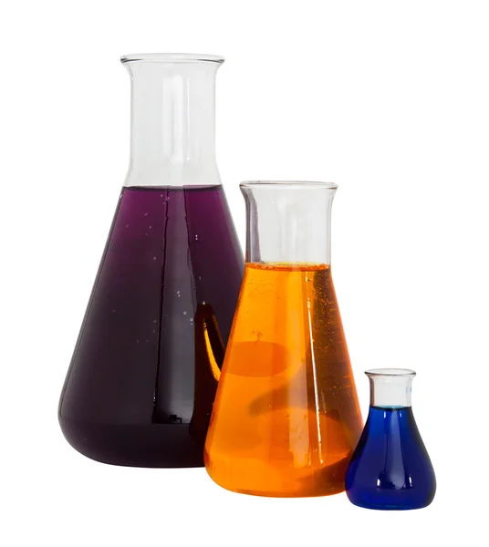 Chemistry conical flasks — Stock Photo, Image
