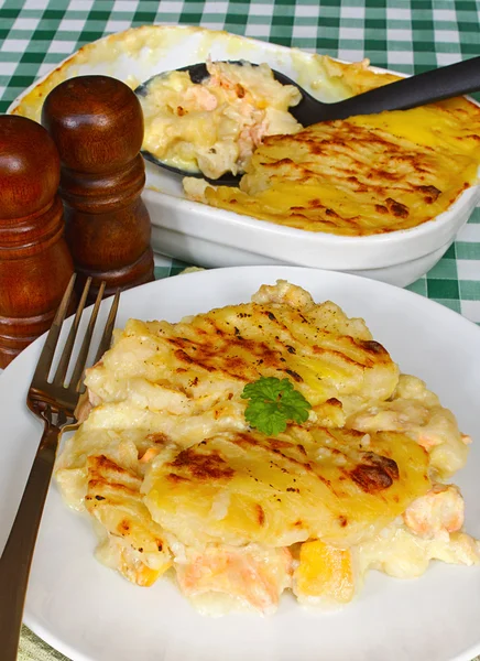 Tálalás Fishermans pite táblázat — Stock Fotó