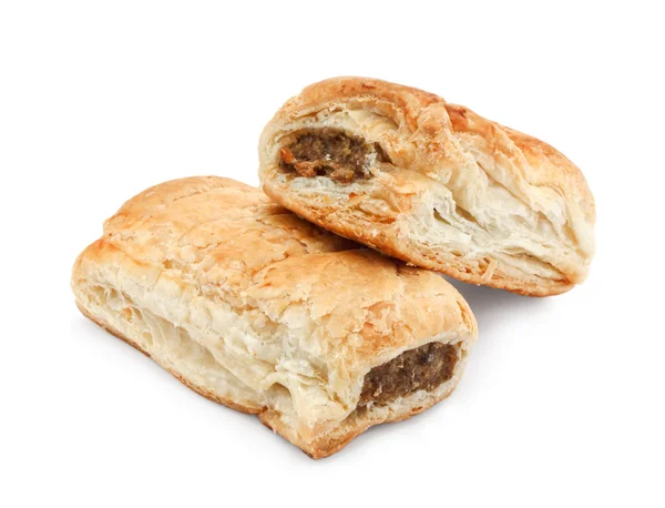 Geïsoleerde worst rollen — Stockfoto