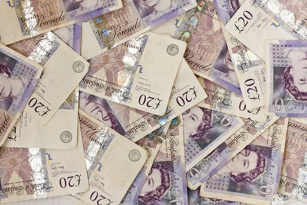 British Twenty pound notes — Stock Photo, Image