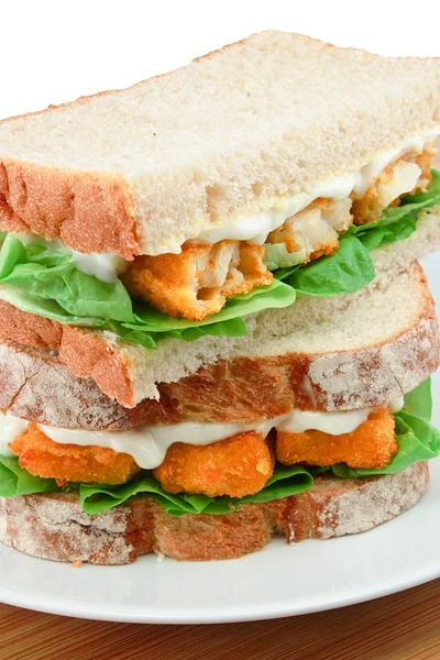 Vis vinger sandwich detail — Stockfoto