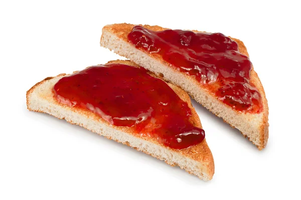 Gemischte Fruchtmarmelade auf Toast — Stockfoto