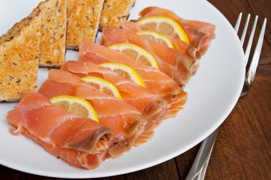 Smoked salmon and toast clipart