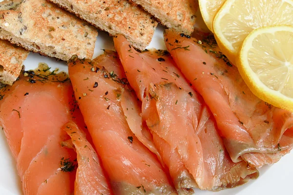 Smoked salmon starter — Stock Photo, Image