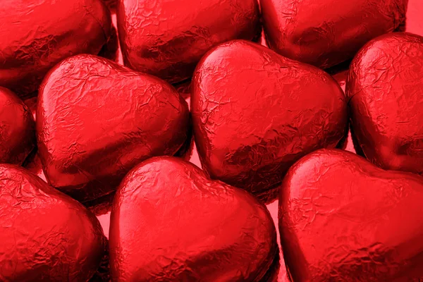 红巧克力爱心 — 图库照片