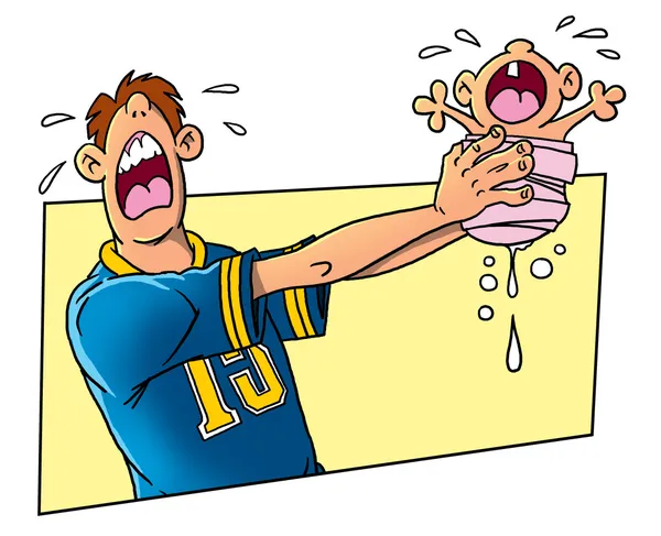 Crying child and his father — Stock Image Crying child and his father Royalty Free Stock Photos
