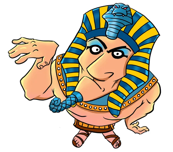 Funny cartoon egyptian pharaoh — Stock Photo, Image