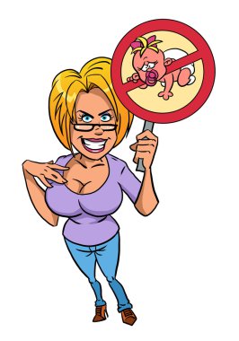 Modern kadın childfree işareti ile