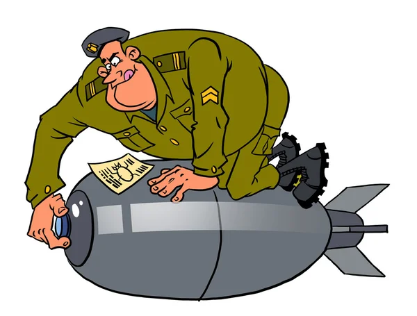 Cartoon instructeur en cadet — Stockfoto