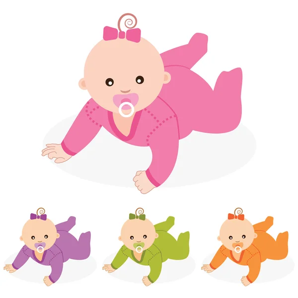 Baby girl.vector illustratie. — Stockvector