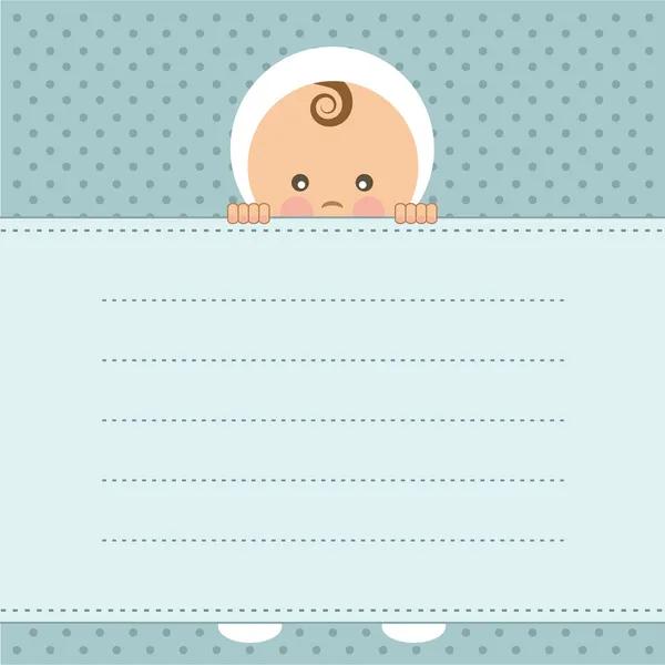 Baby jongen aankondigingskaart. vectorillustratie. — Stockvector