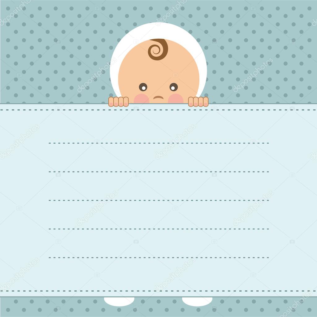 Download Baby boy announcement card. Vector illustration. — Stock Vector © SLdesign #31038685