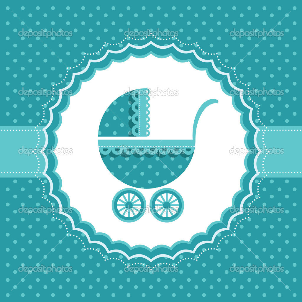 Baby announcement card. Vector illustration.