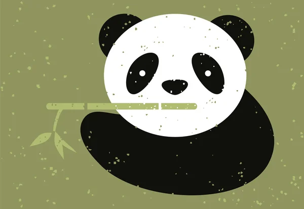 Panda bear and bamboo. Vector illustration. — Stock Vector