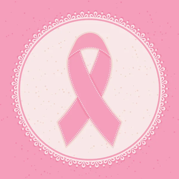 Breast Cancer Awareness Ribbon. Vector illustration. — Stock Vector