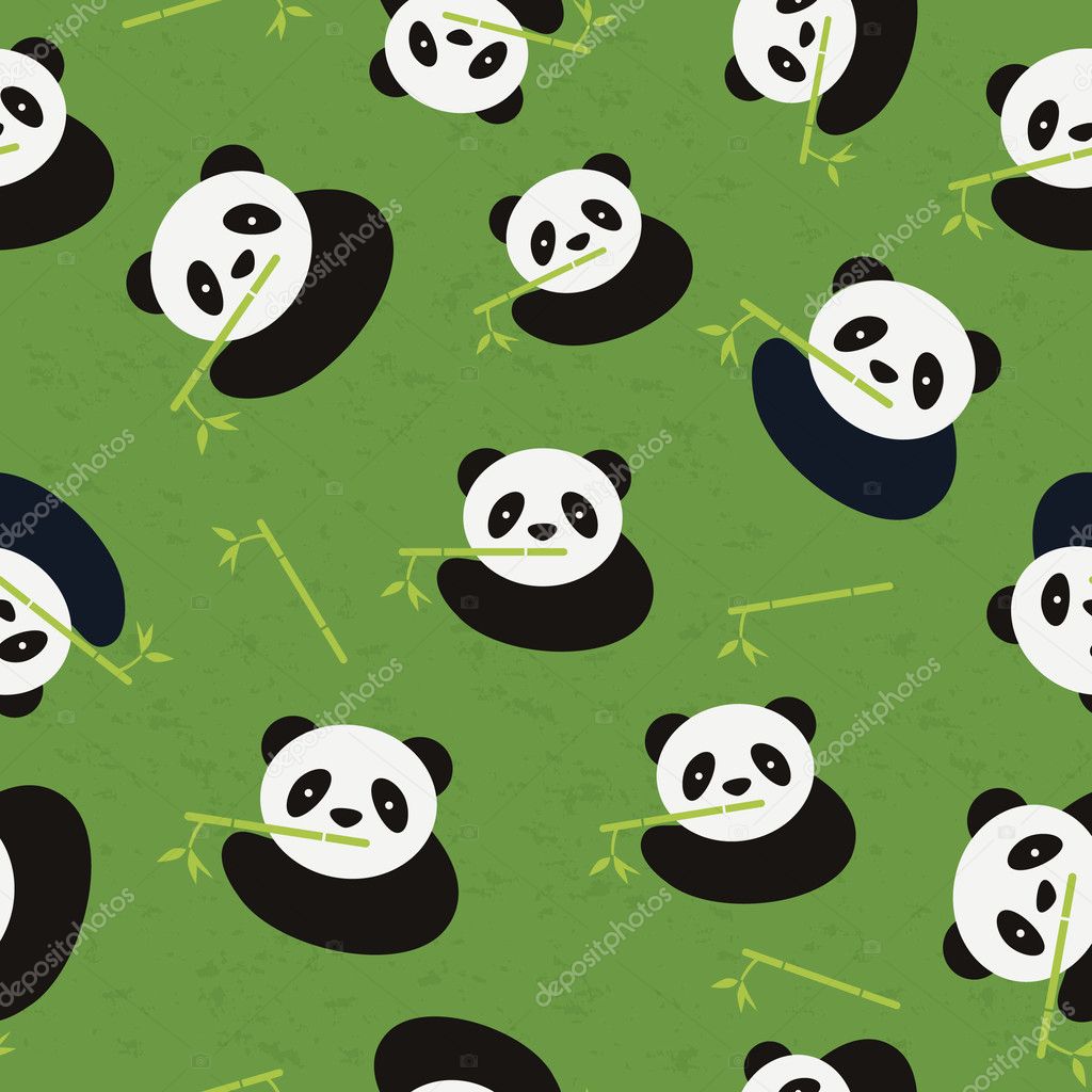 Seamless panda bear pattern. Vector illustration.