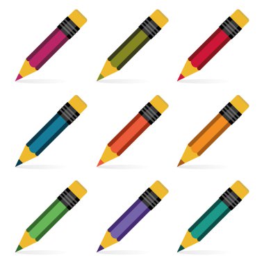 kalem seti. vektör çizim.