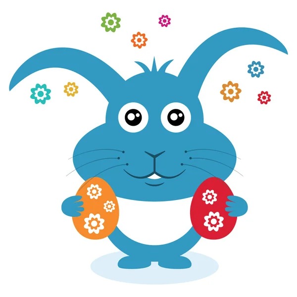 Easter bunny met eieren. vectorillustratie. — Stockvector