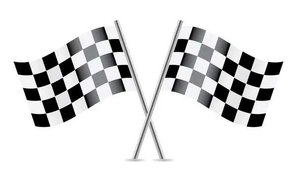 Damalı bayraklar (bayraklar racing). vektör çizim.