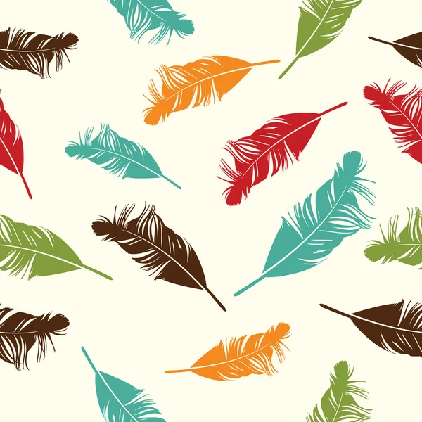 Feather seamless background. Vector illustration. — Stock Vector