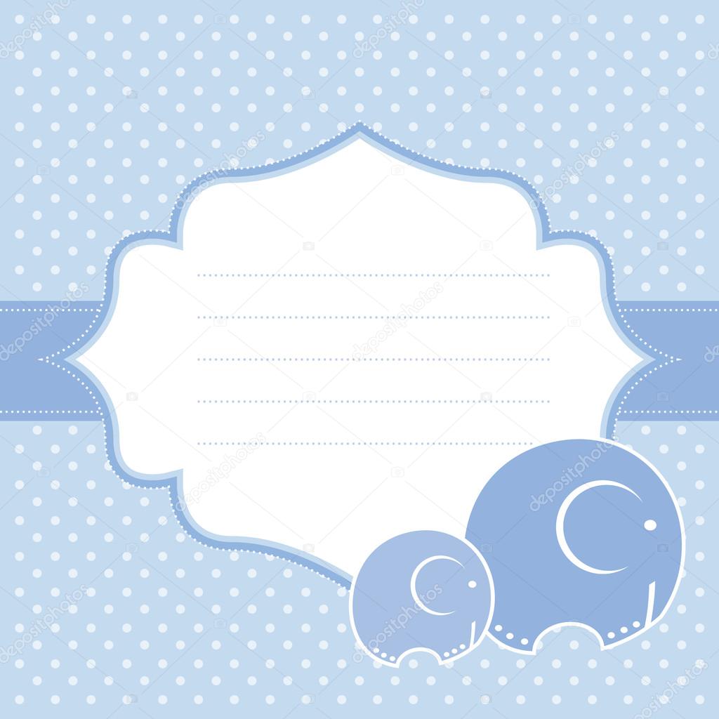 Baby boy announcement card. Vector illustration.