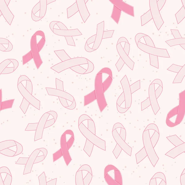 Cáncer de mama Conciencia Cintas rosadas Fondo sin costuras . — Vector de stock