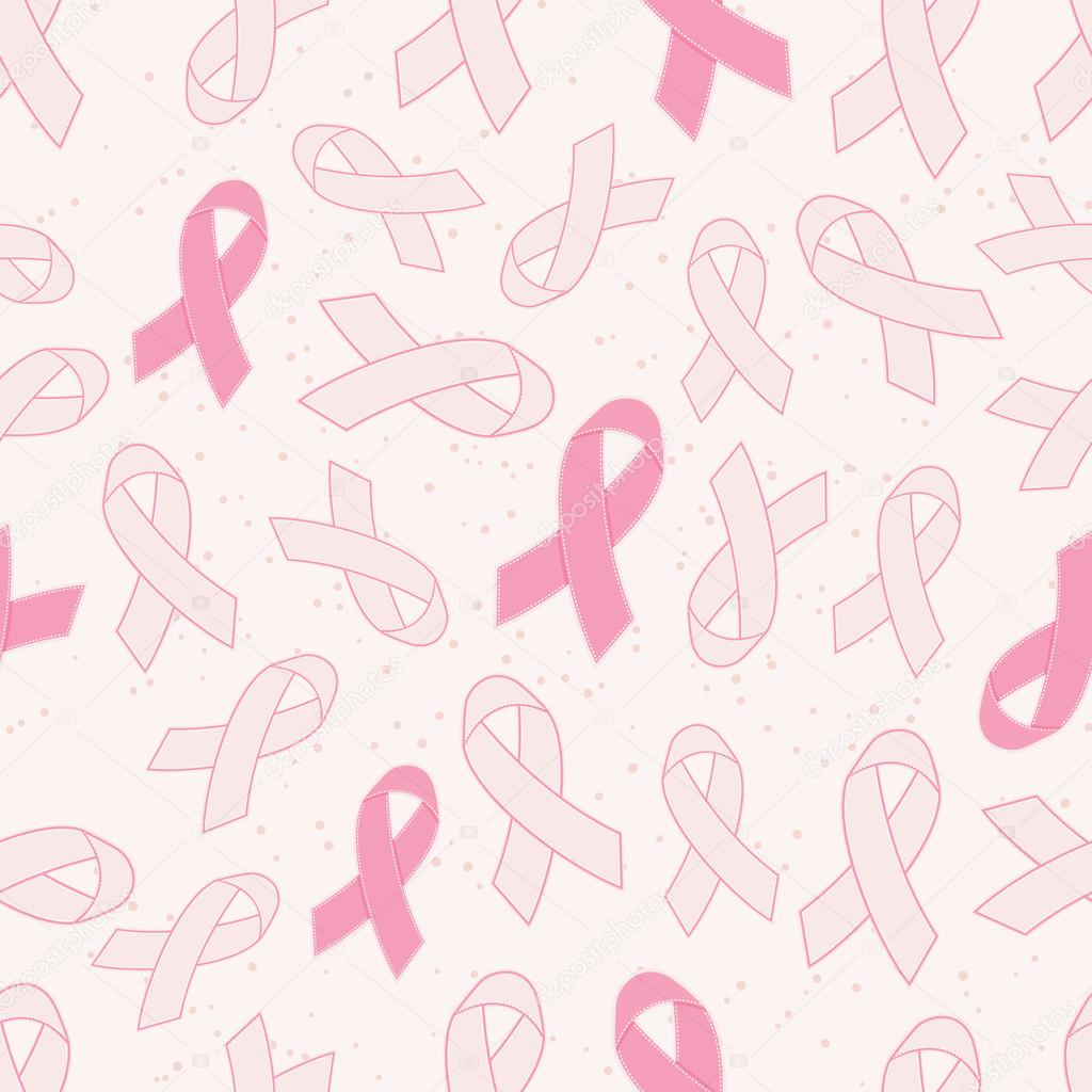 Breast Cancer Awareness Pink Ribbons Seamless Background.