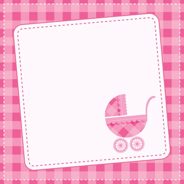 Baby girl announcement card. Vector illustration. — Stock Vector