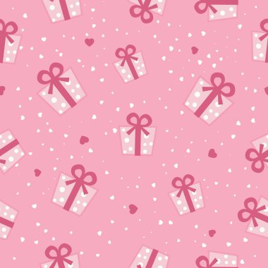 vektör sorunsuz pembe hediye kutuları desen. vektör arka plan.