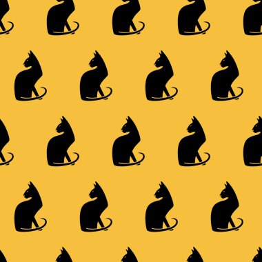 Kedilerde kusursuz desen. vektör illüstrasyonu.