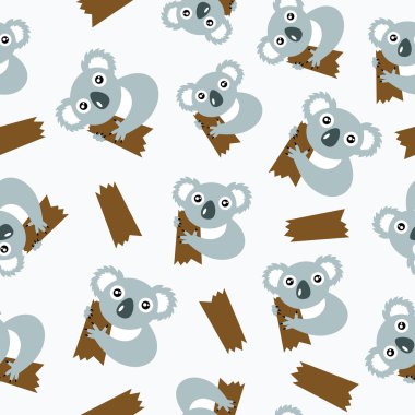 koalas ile Seamless modeli. vektör çizim.