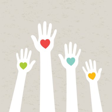 Hands with hearts. clipart